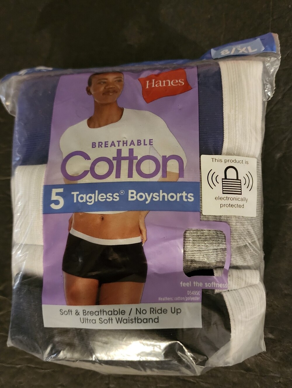 Hanes Womens 5 Pack Tagless Boyshorts Panties Sz 8/XL Breathable Cotton New